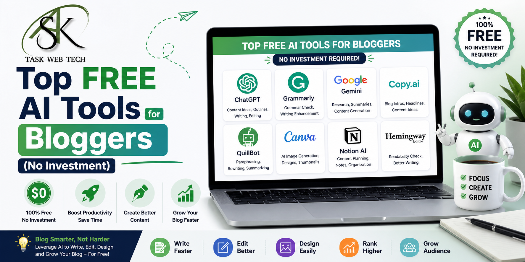 Top free AI tools for bloggers
